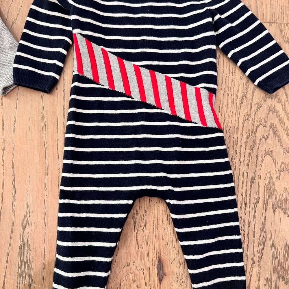GAP Gray and Navy Striped Kids One Pieces - Picture 8 of 10